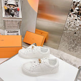 Hermès Grey Platform Heels - Side Profile View