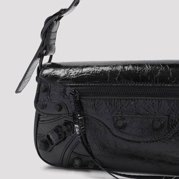 Close-up of Balenciaga handbags hardware and fine stitching