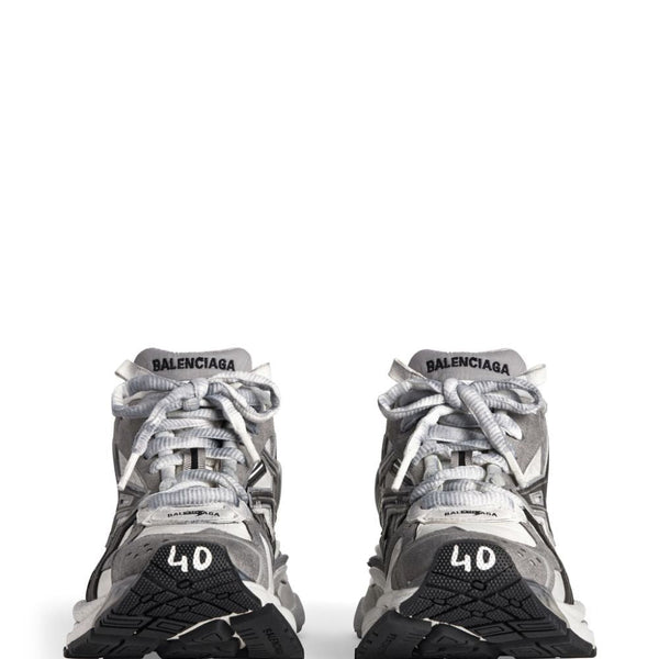 Close-up of Balenciaga sneakers hardware and fine stitching