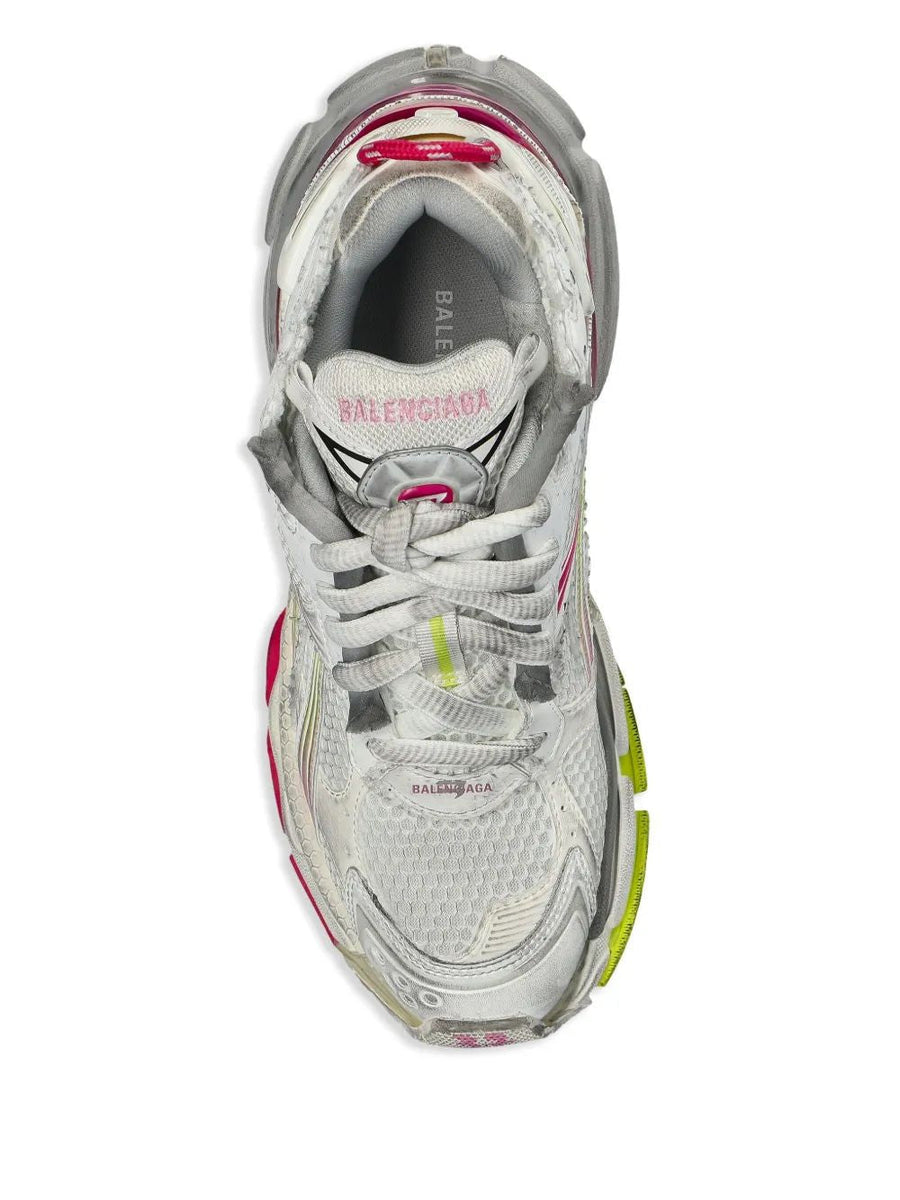 Close-up of Balenciaga sneakers hardware and fine stitching