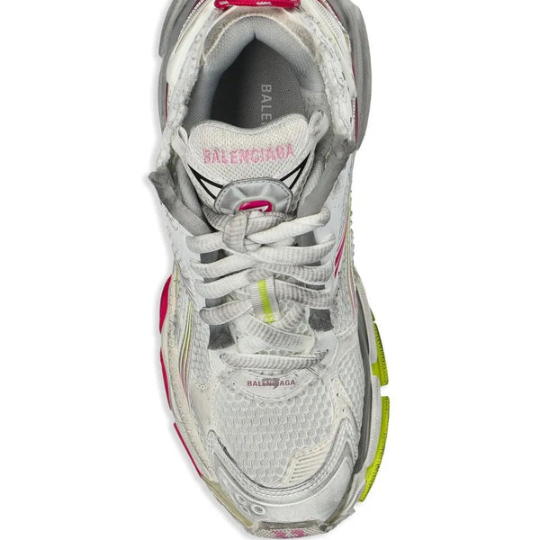 Close-up of Balenciaga sneakers hardware and fine stitching