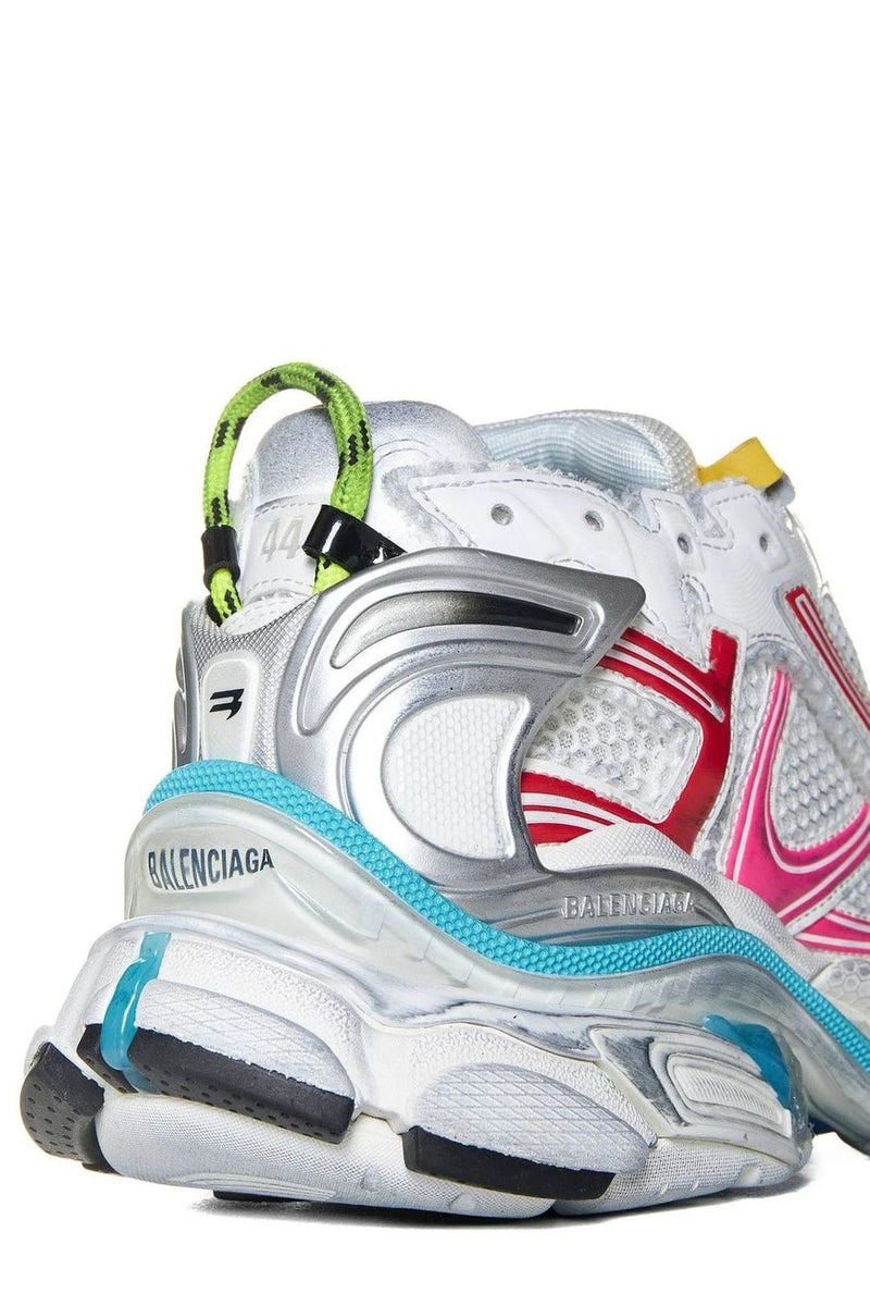 Close-up of Balenciaga sneakers hardware and fine stitching