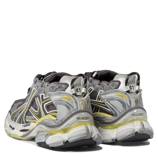 Close-up of Balenciaga sneakers hardware and fine stitching