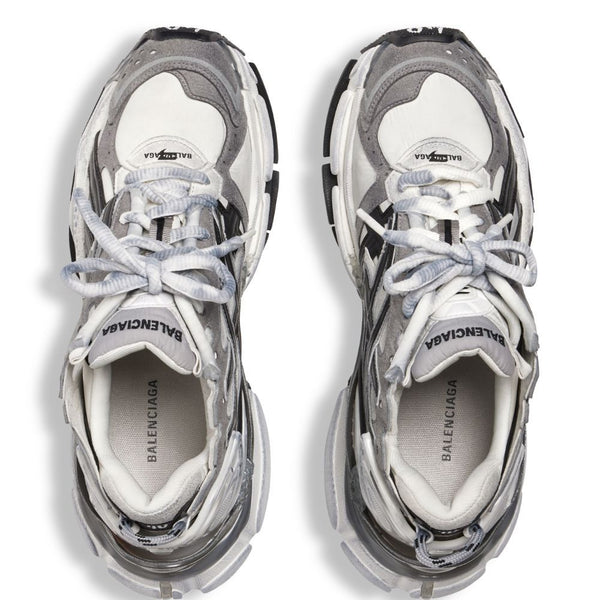 Close-up of Balenciaga sneakers hardware and fine stitching