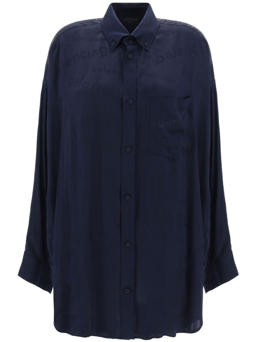 Balenciaga Tops? BALENCIAGA Oversized Silk Cocoon Shirt Premium Designer Casual Top