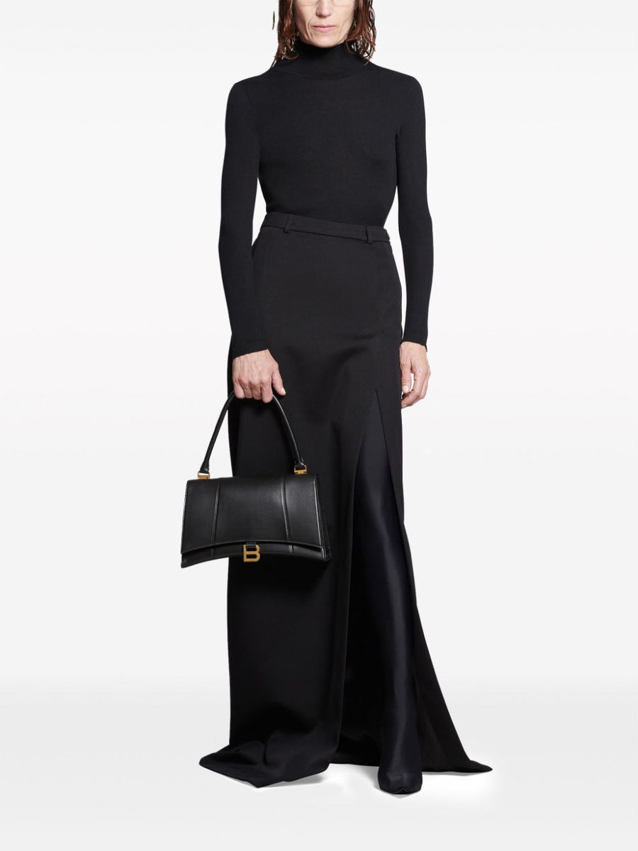Balenciaga Skirts? BALENCIAGA High-Waisted Floor-Length Midi Skirt with Slit Elegant Designer Casual Skirt