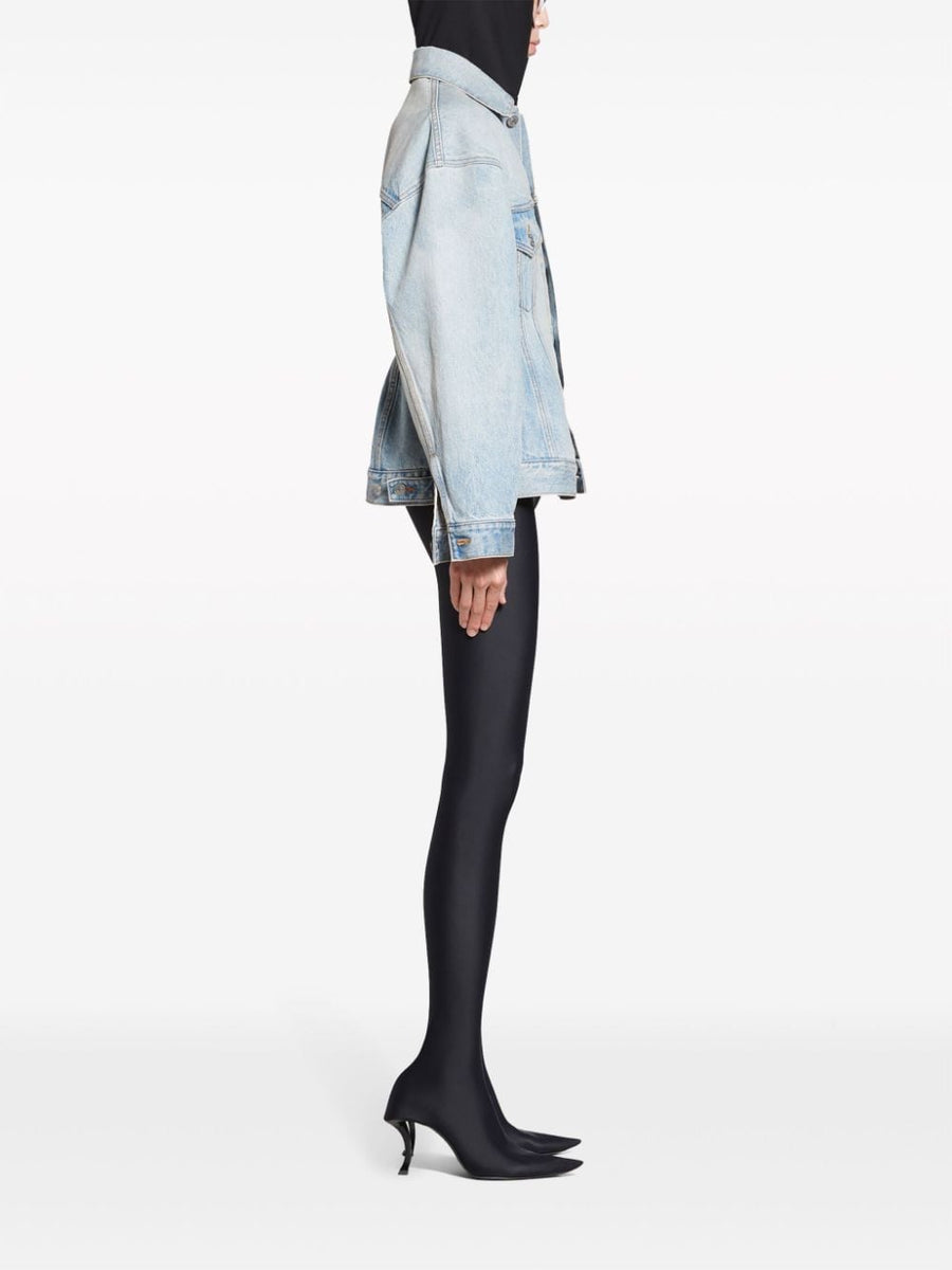 Balenciaga Jackets- BALENCIAGA Hourglass Denim Jacket for Women Premium Casual Designer Jacket
