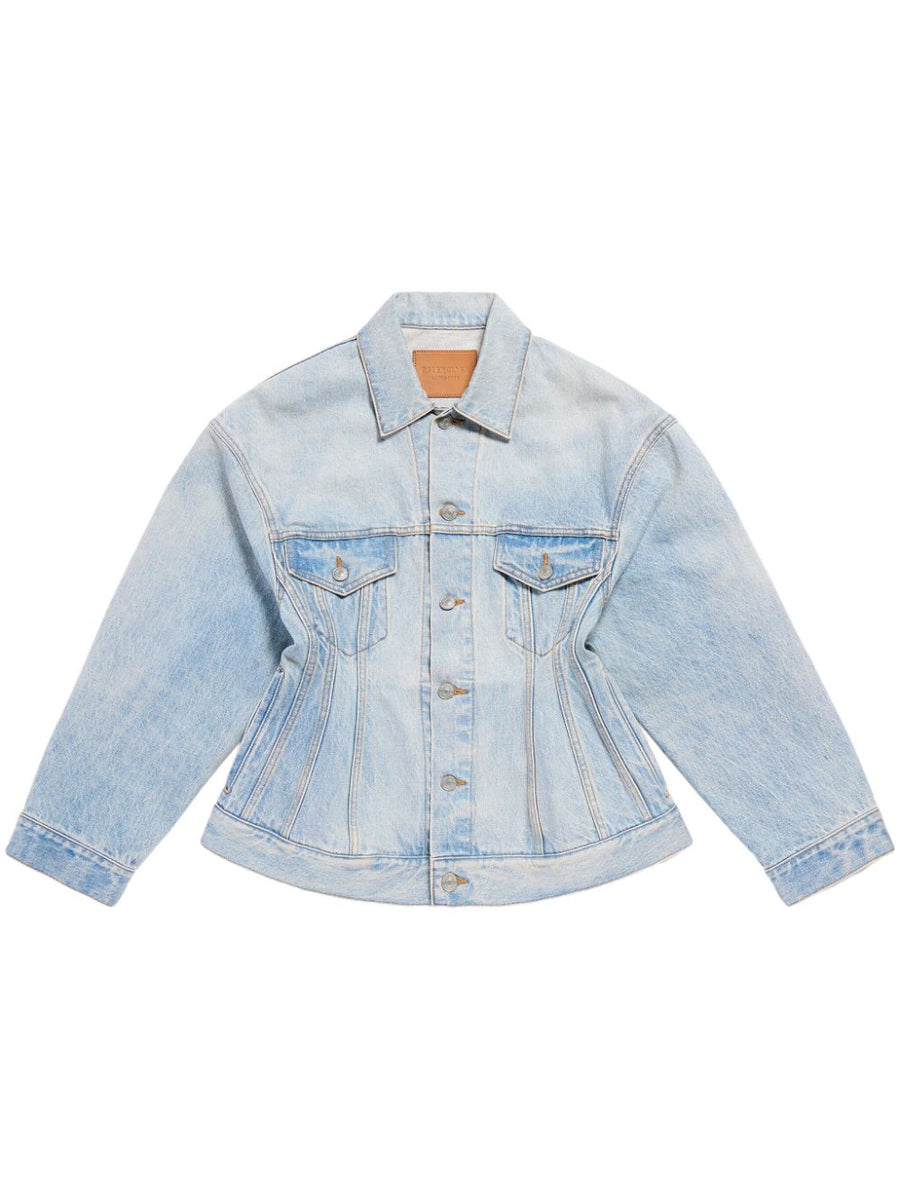 Balenciaga Jackets? BALENCIAGA Hourglass Denim Jacket for Women Premium Casual Designer Jacket