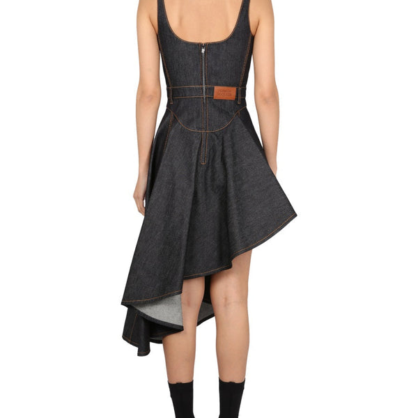 Alexander McQueen Dresses? Alexander Mcqueen Women Denim Dress Elegant Designer Evening Dress