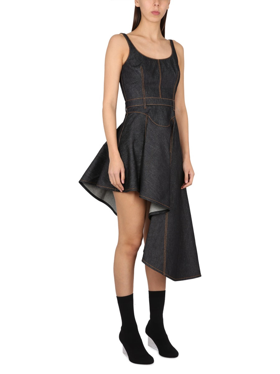 Alexander McQueen Dresses? Alexander Mcqueen Women Denim Dress Elegant Designer Evening Dress