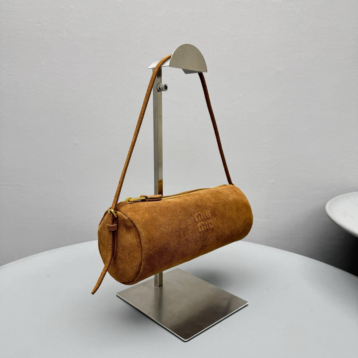 Bags- Miu M Suede Pouch Elegant Everyday Designer Handbag