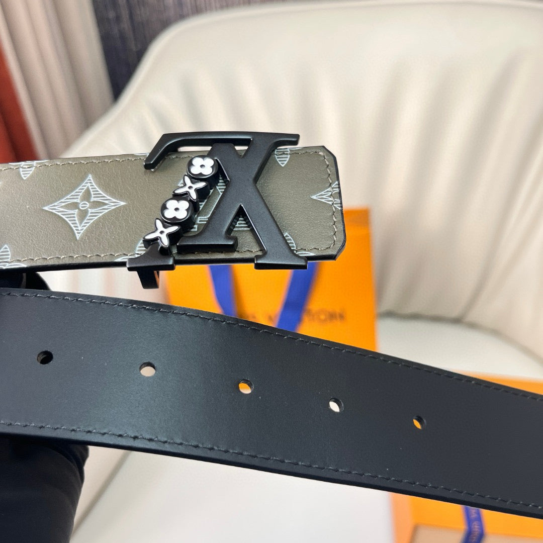 Louis Vuitton Belts- Louis Vuitton Lou Belt 4.0 Cm Premium Leather Designer Belt