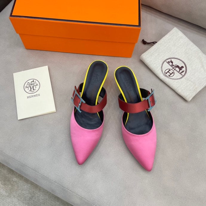 Hermes shoes Style 374 - front view, statement logo accent