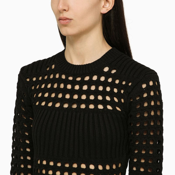 Alexander McQueen Dresses? Alexander Mcqueen Black Knitted Midi Dress Women Elegant Designer Evening Dress
