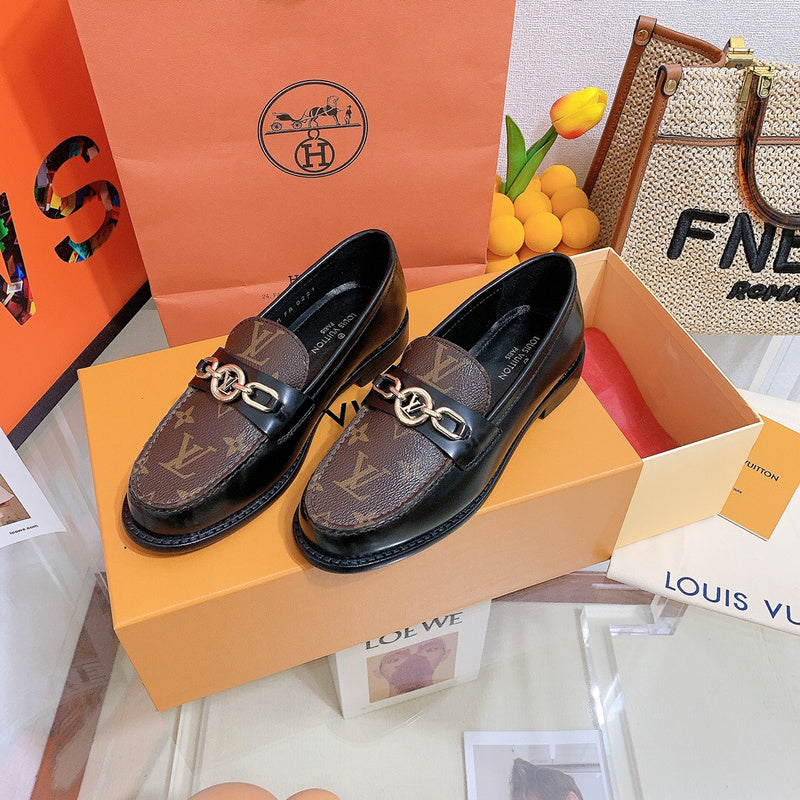 Louis Vuitton Beige Loafer Flats - Lifestyle Styling Shot