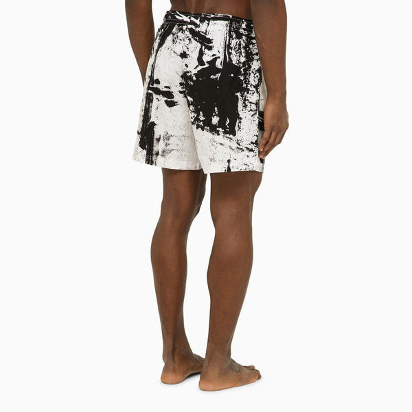 Alexander McQueen Shorts? Alexander Mcqueen Abstract Print Swim Shorts With Logo Men Everyday Lightweight Designer Shorts