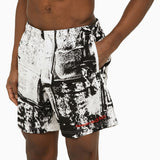 Close-up of Alexander McQueen swimsuits hardware and fine stitching
