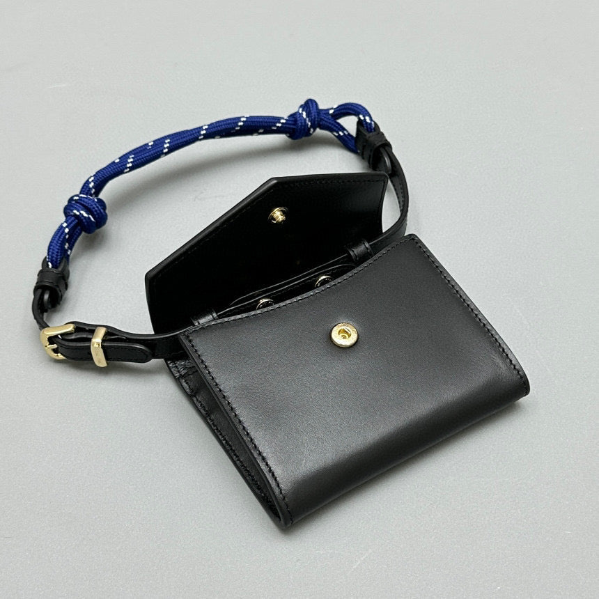 Wallets- Miu M Shoulder Strap Wallet Premium Leather Designer Wallet