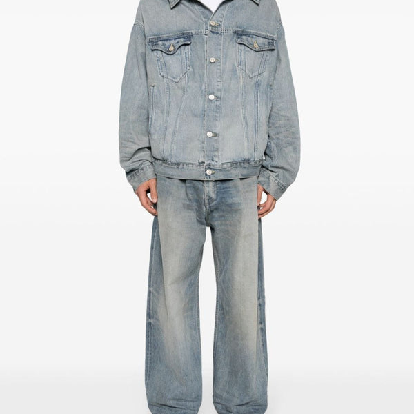 Close-up of Balenciaga outerwear hardware and fine stitching