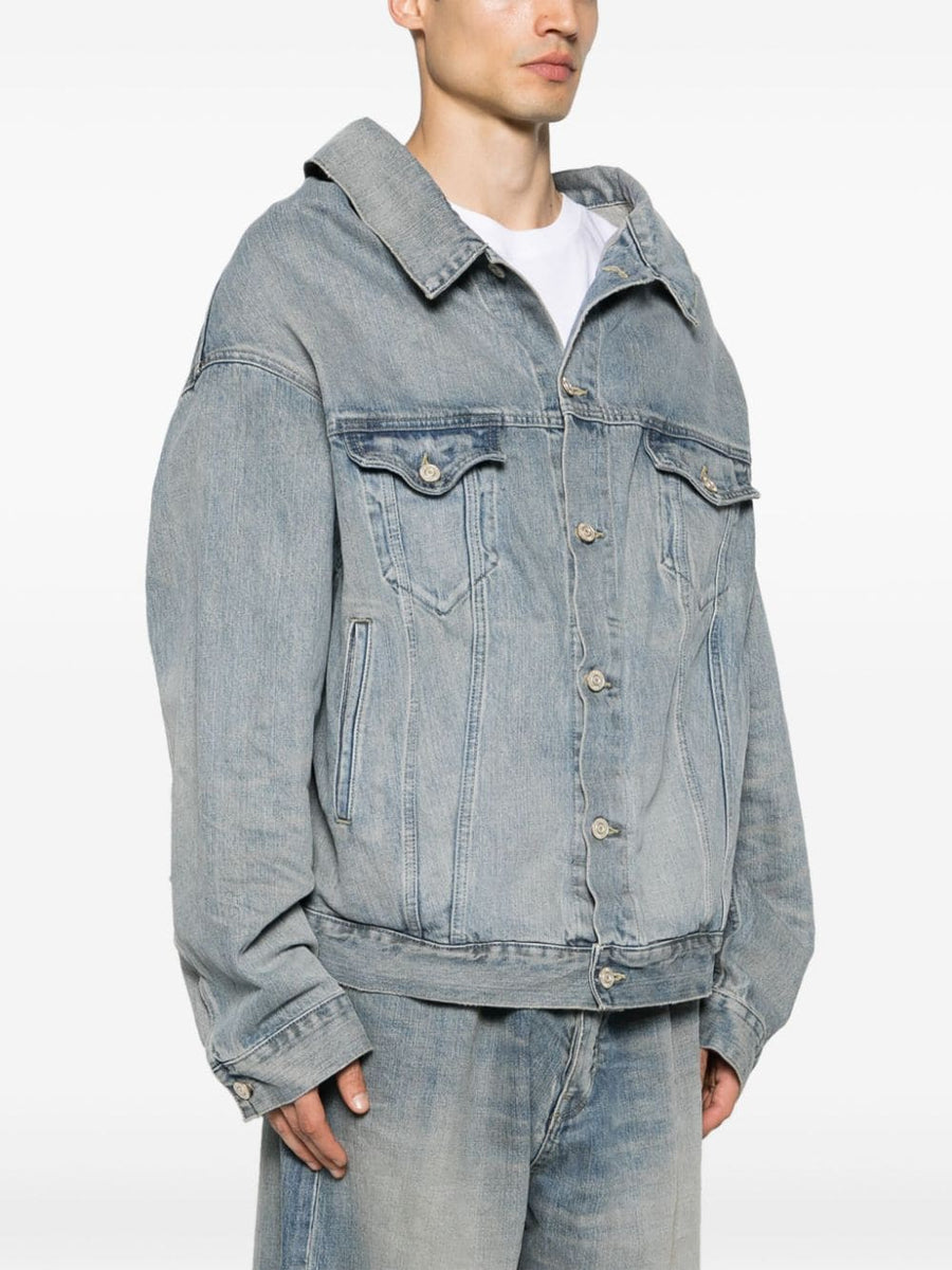 Balenciaga Jackets? BALENCIAGA Off Shoulder Denim Jacket Stylish Everyday Designer Outerwear