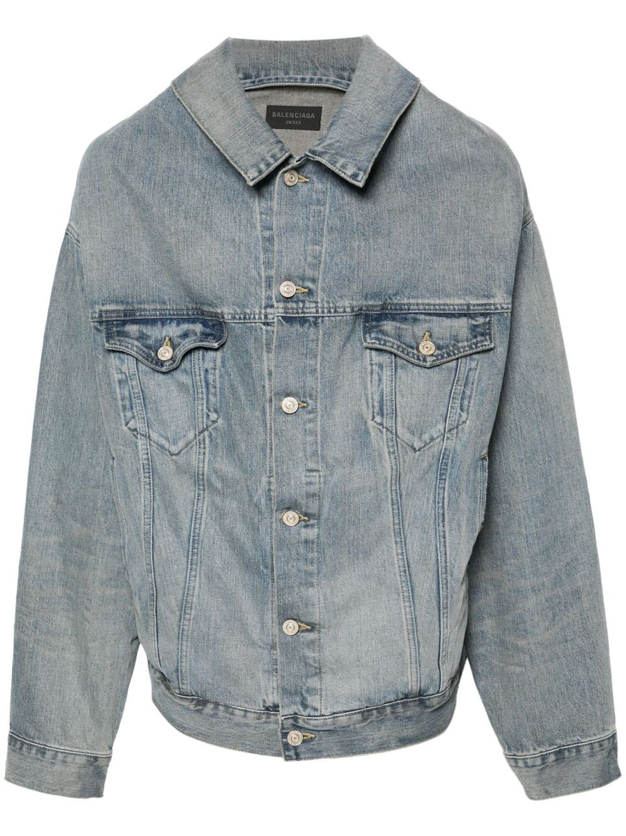 Balenciaga Jackets? BALENCIAGA Off Shoulder Denim Jacket Stylish Everyday Designer Outerwear