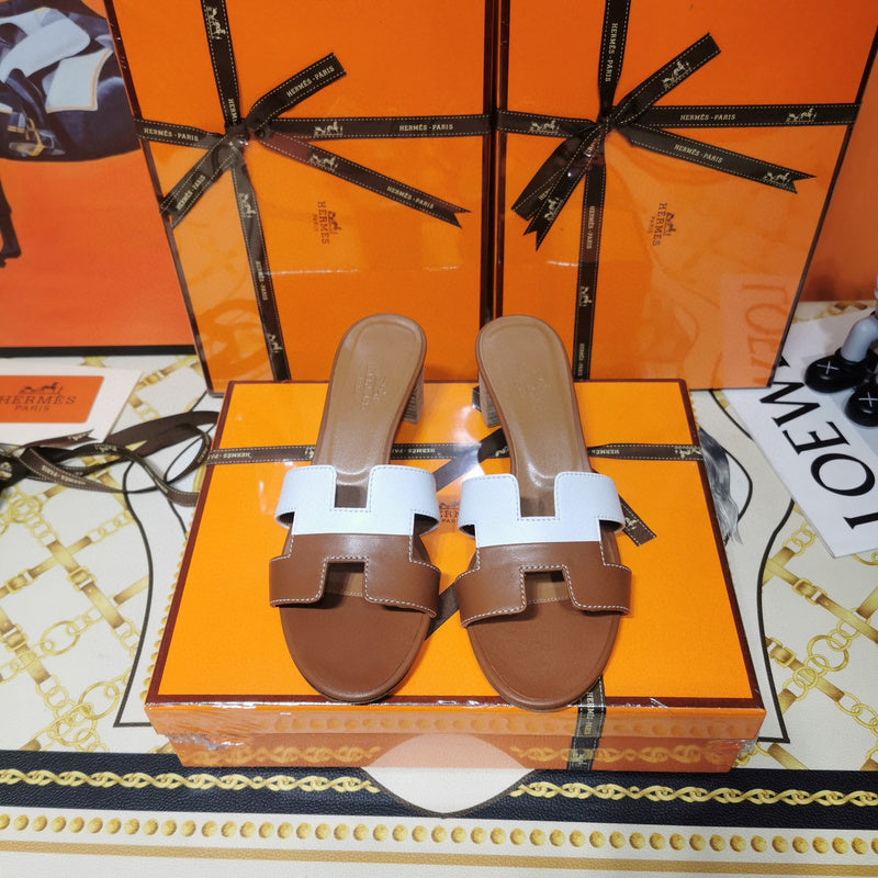Hermès Camel Crisscross Strap Sandals - Close-Up Texture View