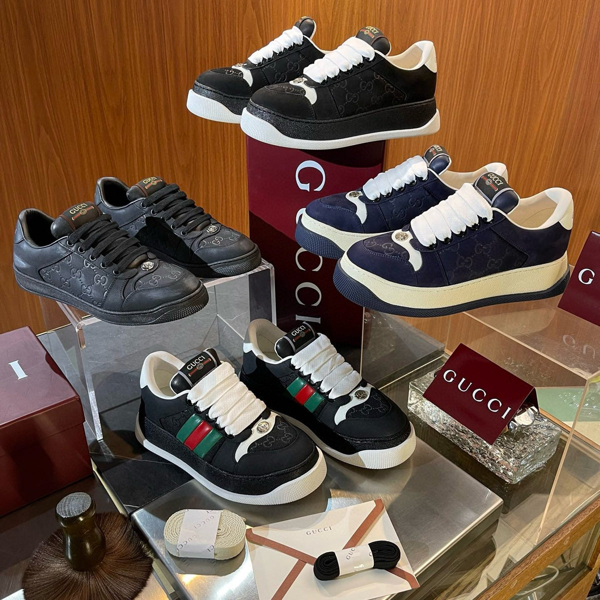 Gucci Shoes- Gucci Screener Trainers Premium Designer Casual Shoes