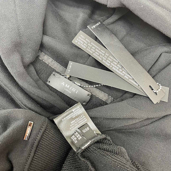 Close-up of Amiri hoodie craftsmanship