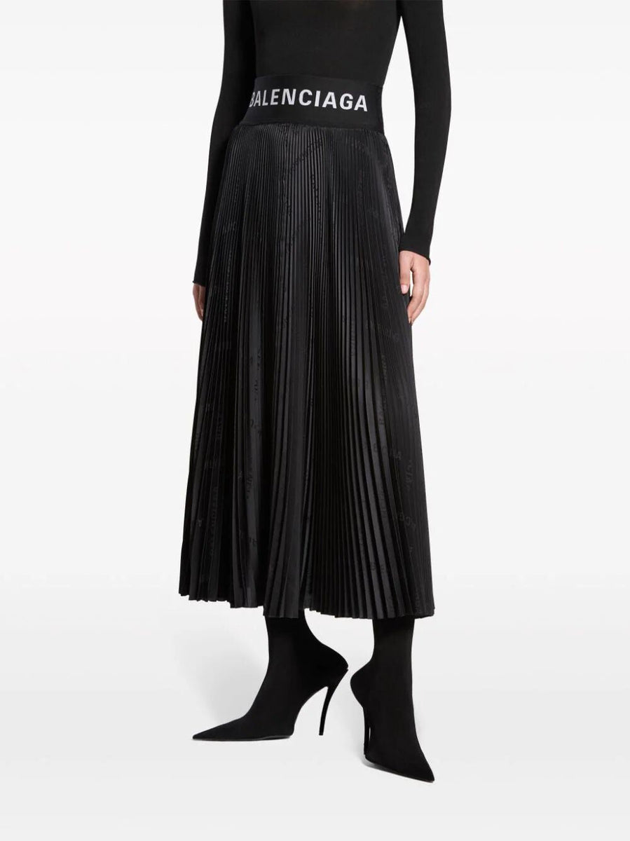 Close-up of Balenciaga skirts hardware and fine stitching