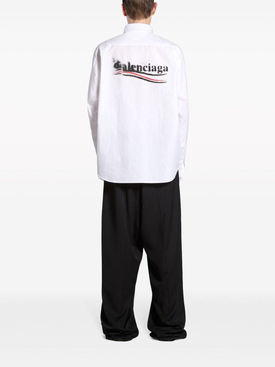 Close-up of Balenciaga shirts hardware and fine stitching