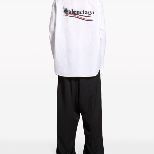 Close-up of Balenciaga shirts hardware and fine stitching