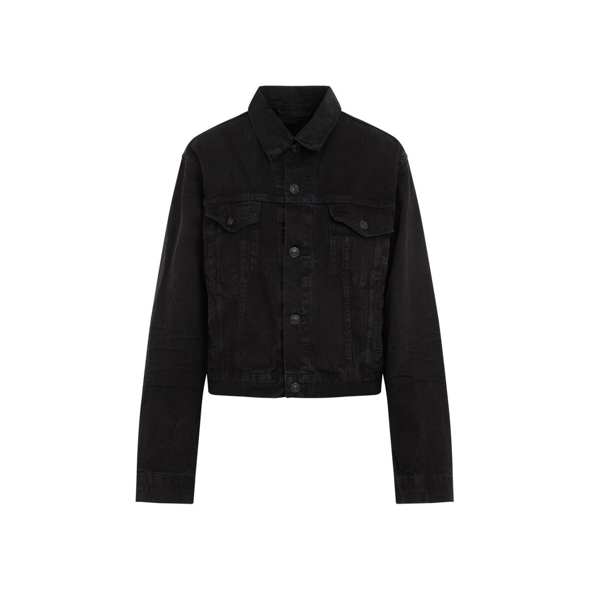 Balenciaga Jackets- BALENCIAGA Faded Mini Denim Jacket Stylish Everyday Designer Outerwear