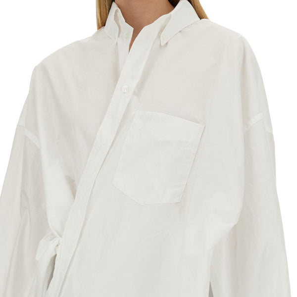 Close-up of Balenciaga shirts hardware and fine stitching