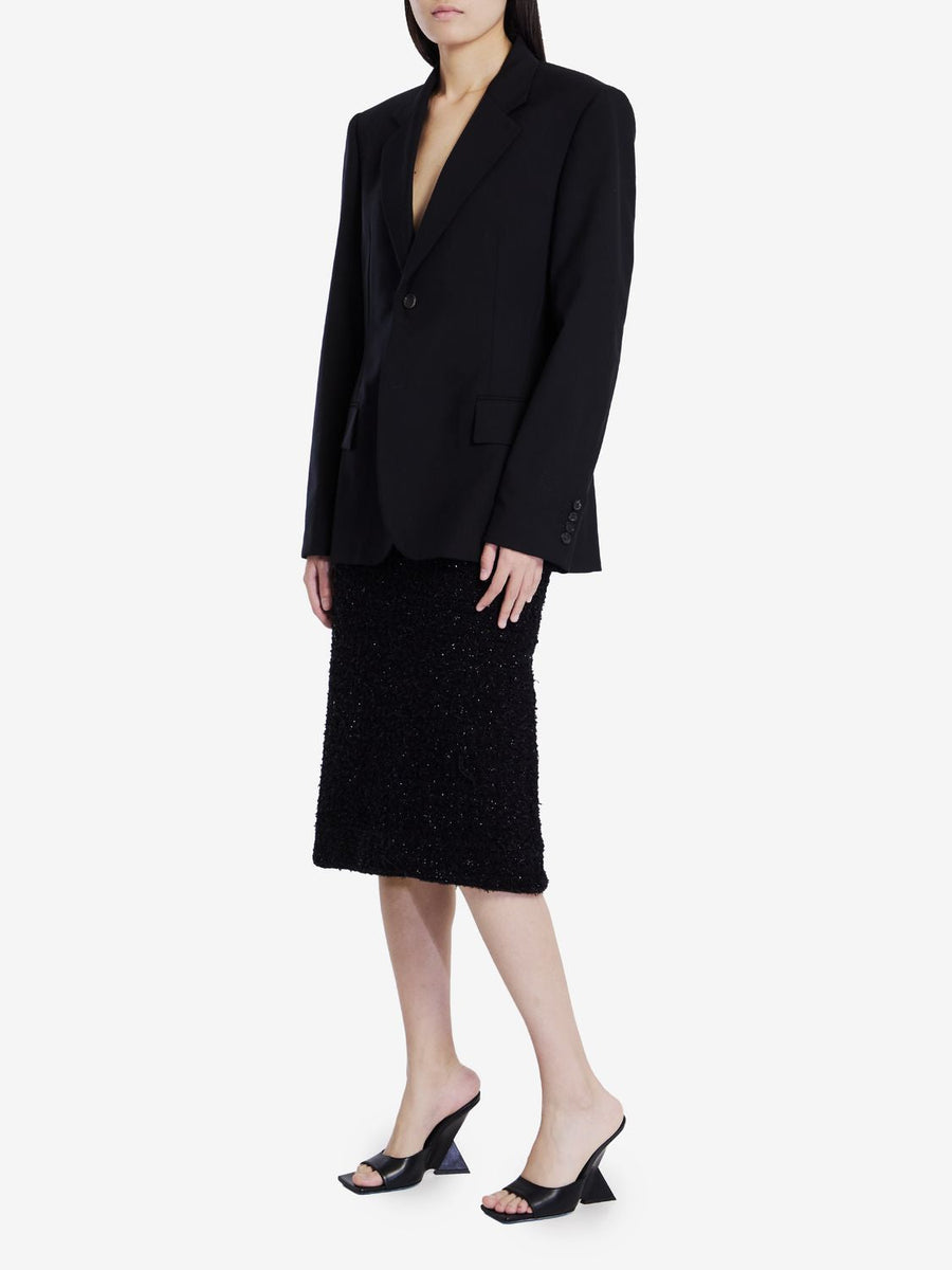 Balenciaga Jackets? BALENCIAGA Wool Jacket with Peaked Lapels for Women - Regular Fit Stylish Everyday Designer Outerwear