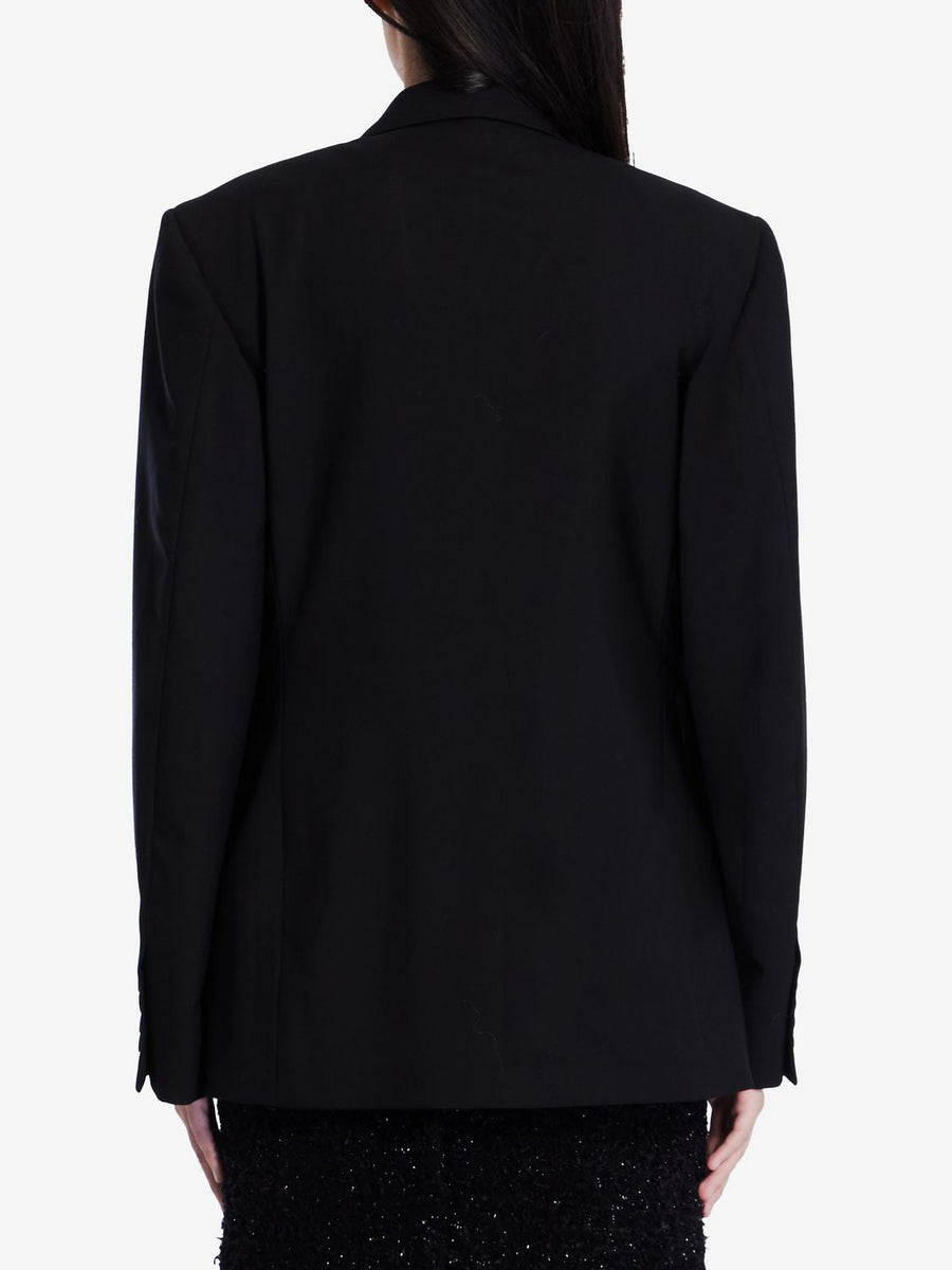 Balenciaga Jackets? BALENCIAGA Wool Jacket with Peaked Lapels for Women - Regular Fit Premium Casual Designer Jacket