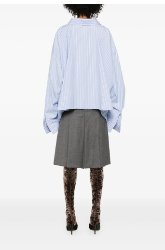 Close-up of Balenciaga shirts hardware and fine stitching