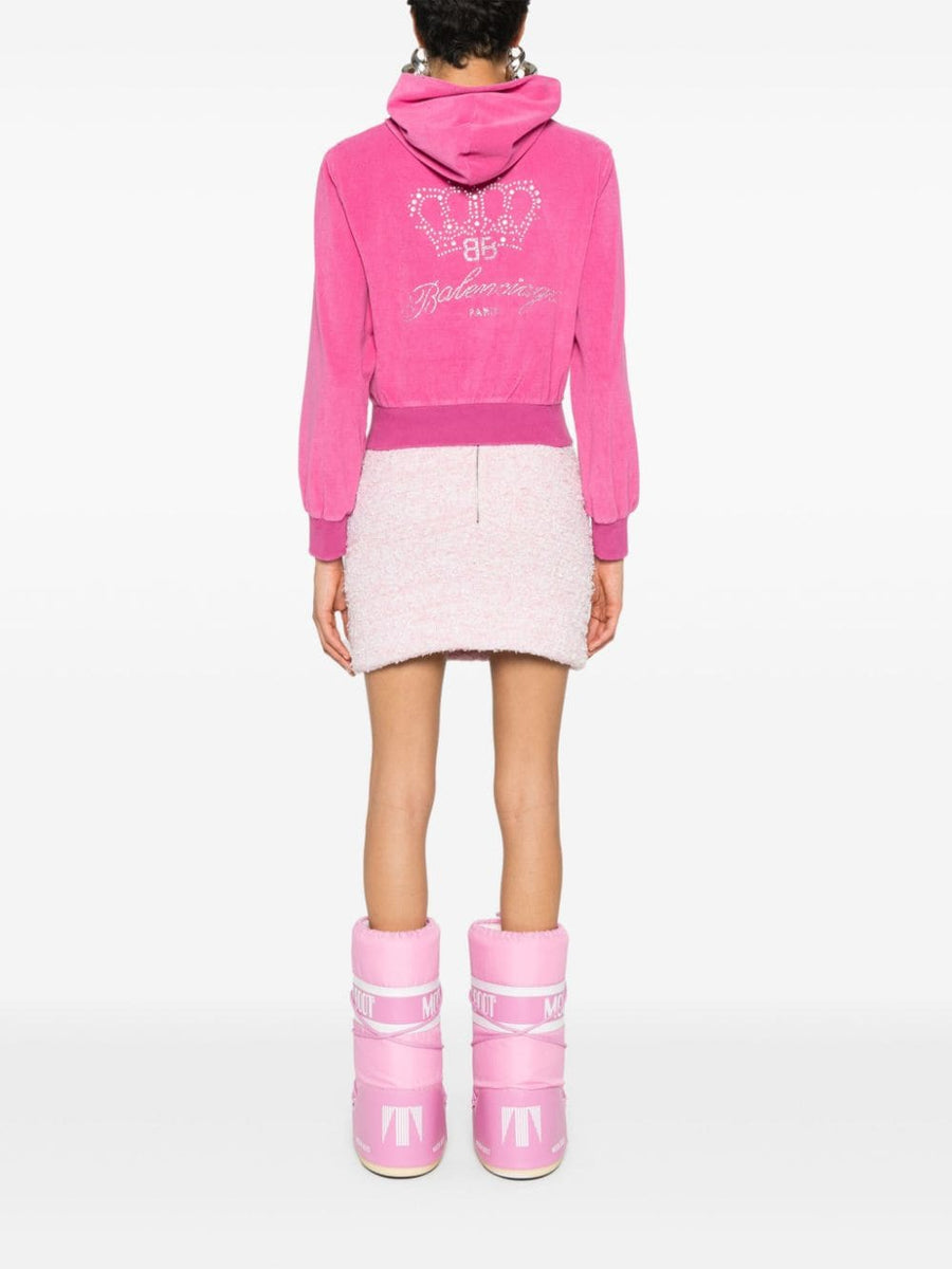 Balenciaga Hoodies? BALENCIAGA Mini Velvet Zipped Hoodie for Women Comfortable Luxury Streetwear Hoodie