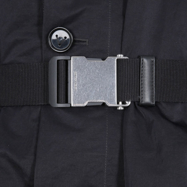 Close-up of Bottega Veneta jackets hardware and fine stitching
