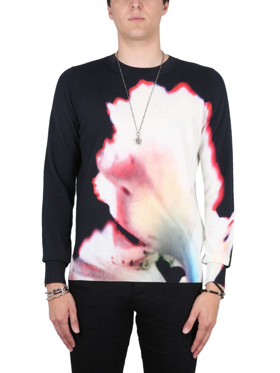Alexander McQueen Accessories? Alexander Mcqueen Men Jersey With Solarised Flower Print Luxury Designer Fashion Accessory