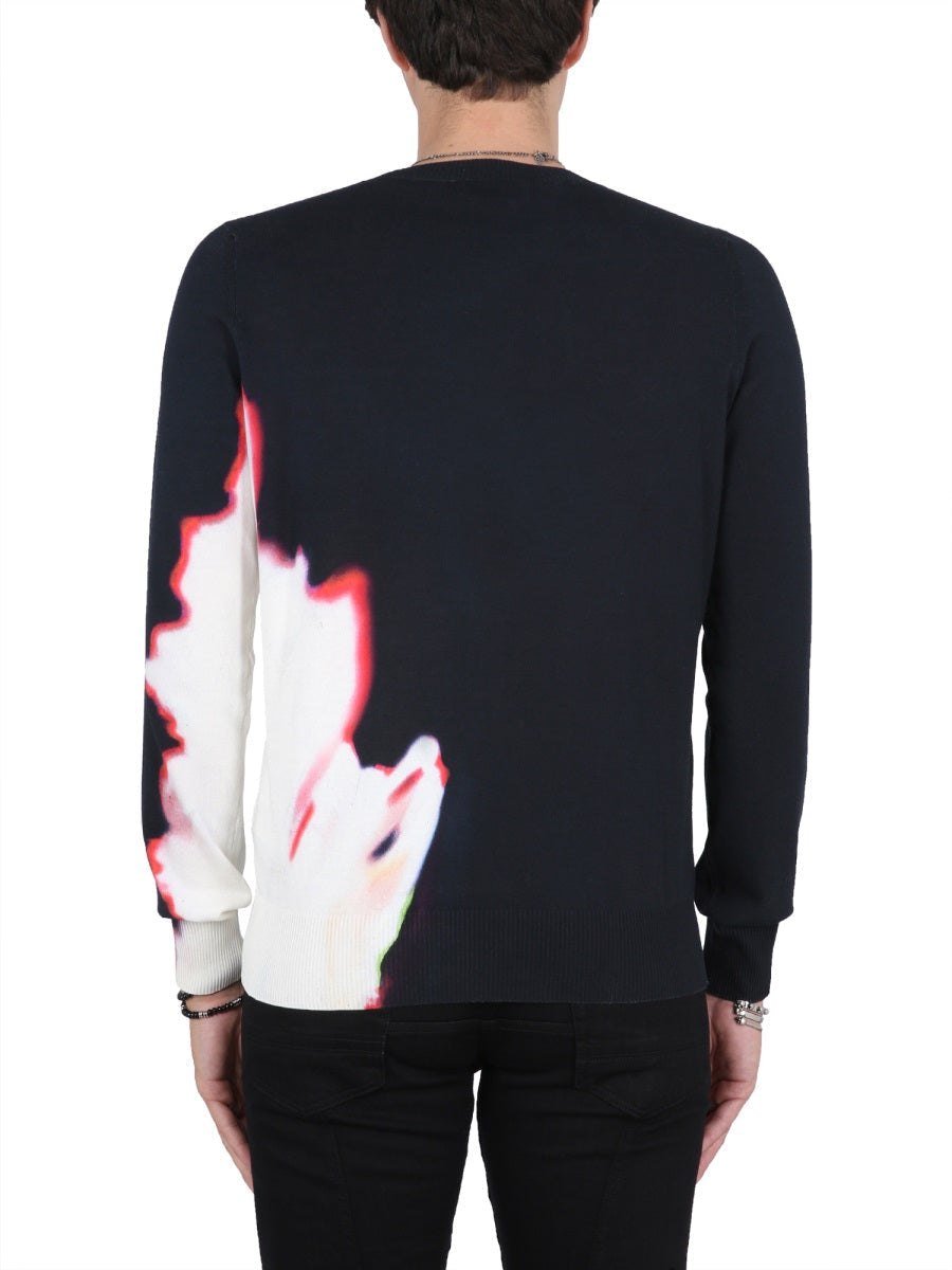 Alexander McQueen Accessories? Alexander Mcqueen Men Jersey With Solarised Flower Print Luxury Designer Fashion Accessory