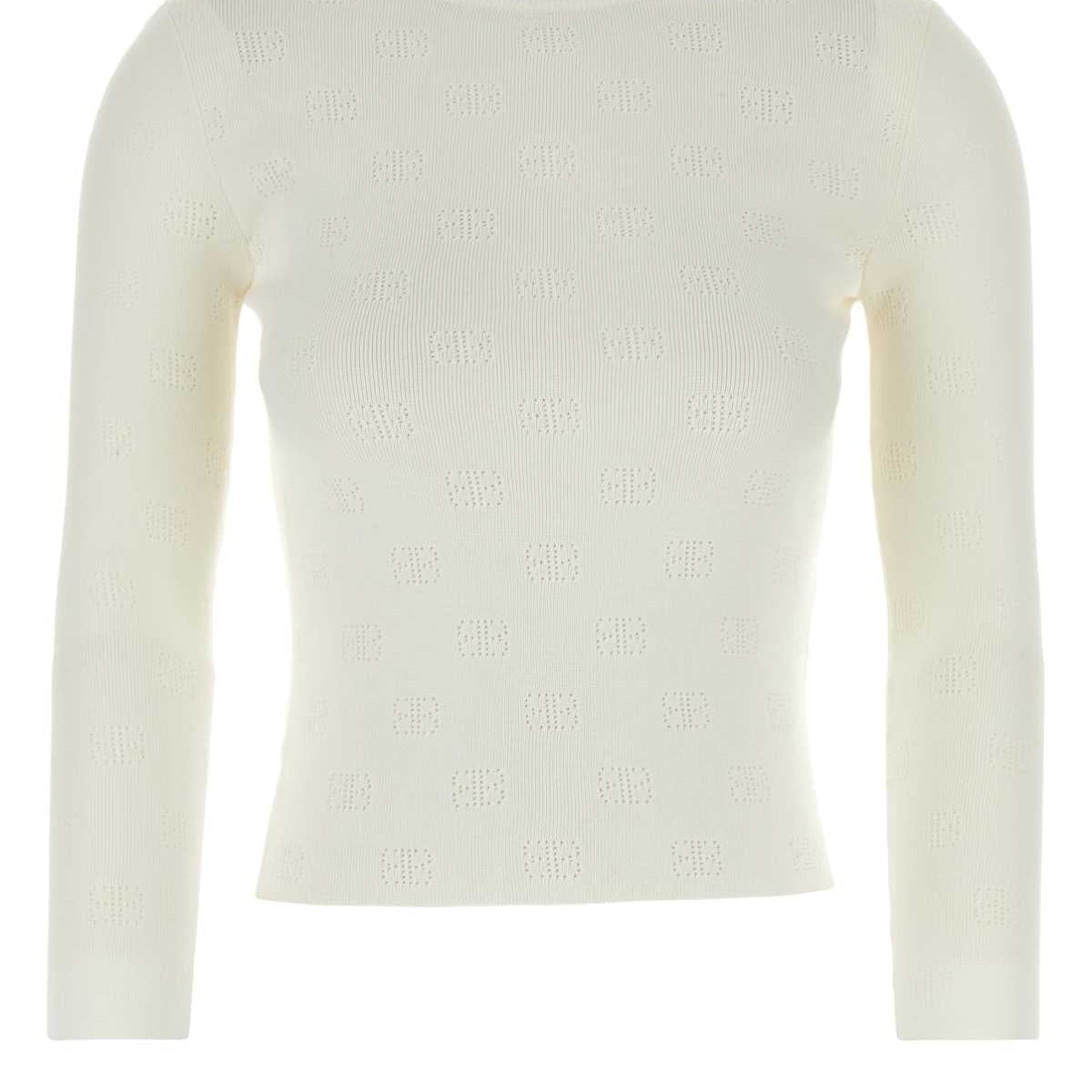 Balenciaga Sweaters? BALENCIAGA Women's Cropped Mini Wool Blend Sweater Luxury Designer Knit Sweater