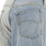Close-up of Balenciaga pants hardware and fine stitching