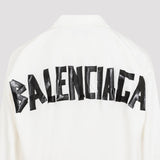 Close-up of Balenciaga outerwear hardware and fine stitching