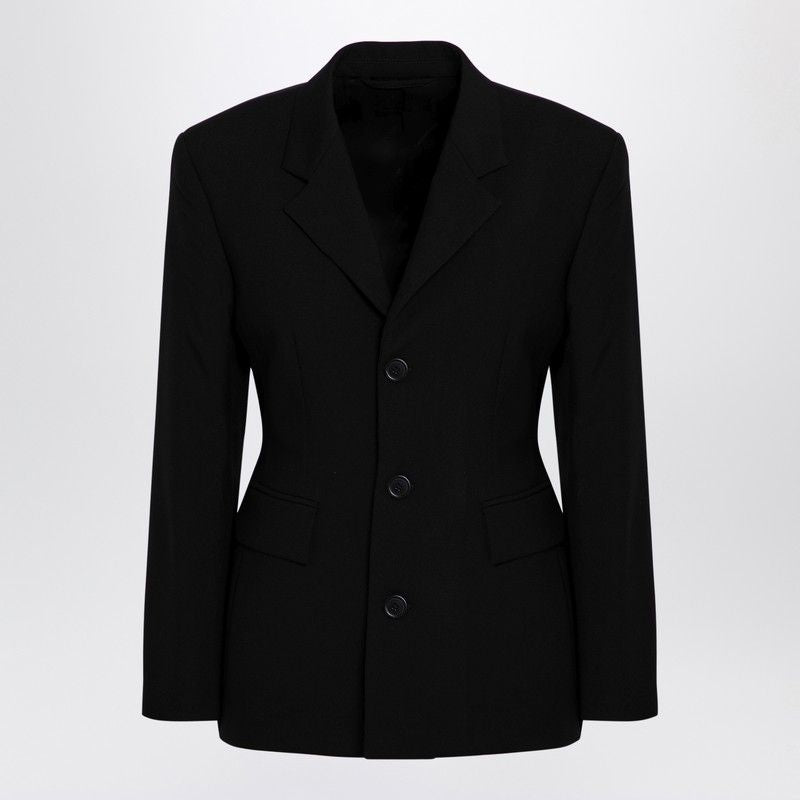 Balenciaga Jackets- BALENCIAGA Hourglass Jacket in Wool - Fitted Cut for Women Luxury Designer Outerwear Jacket