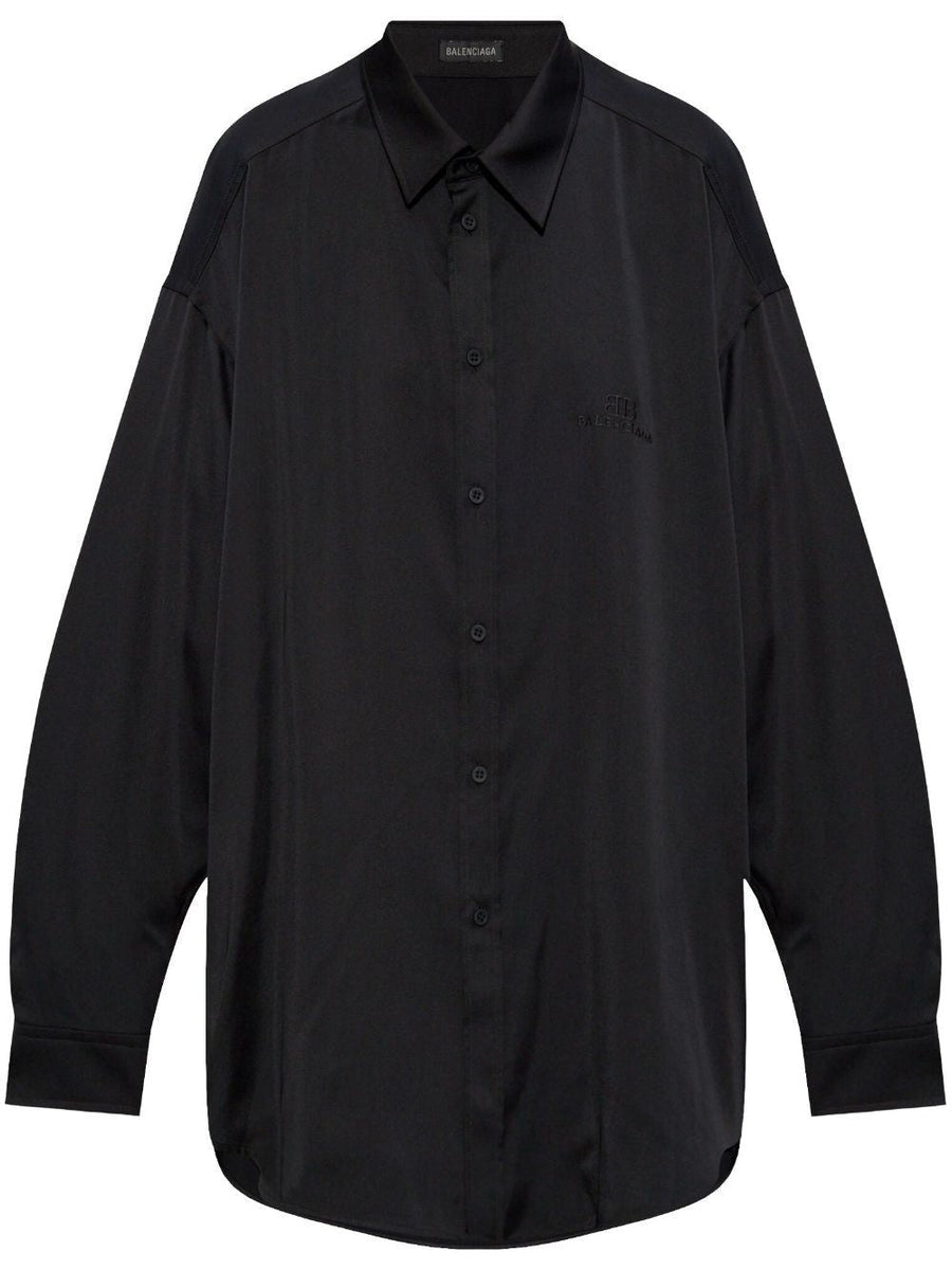 Balenciaga Tops? BALENCIAGA Embroidered Logo Shirt for Women Premium Designer Casual Top