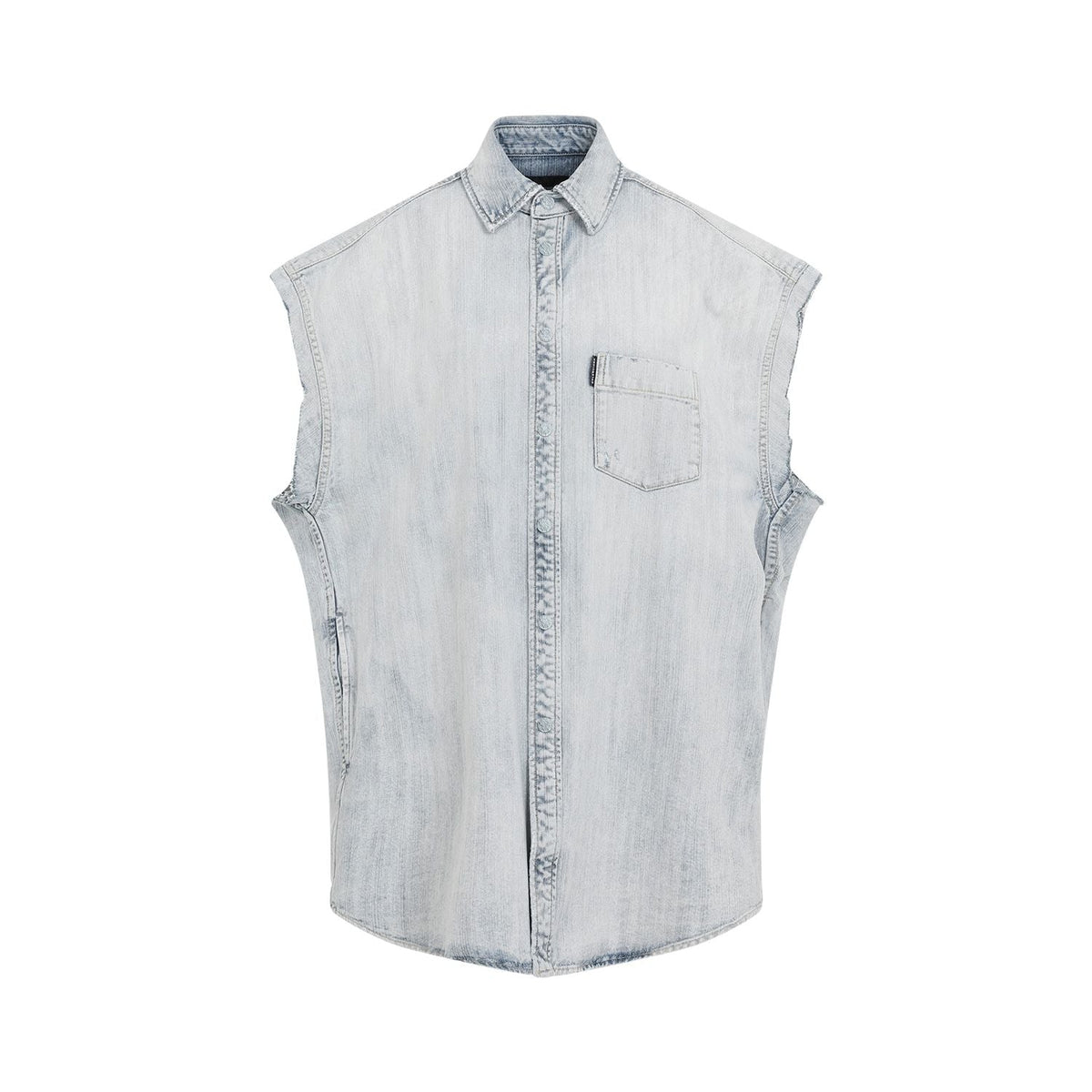 Balenciaga Tops? BALENCIAGA Ripped Sleeve Shirt for Men - FW24 Collection Elegant Everyday Designer Top