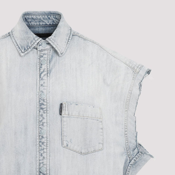 Close-up of Balenciaga shirts hardware and fine stitching