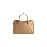 Close-up of Balenciaga handbags hardware and fine stitching