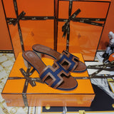 Hermès Chocolate Brown Platform Sandals - Sole Detail View