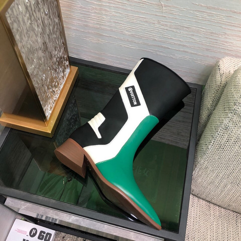Louis Vuitton White Platform Heels - Full Silhouette View